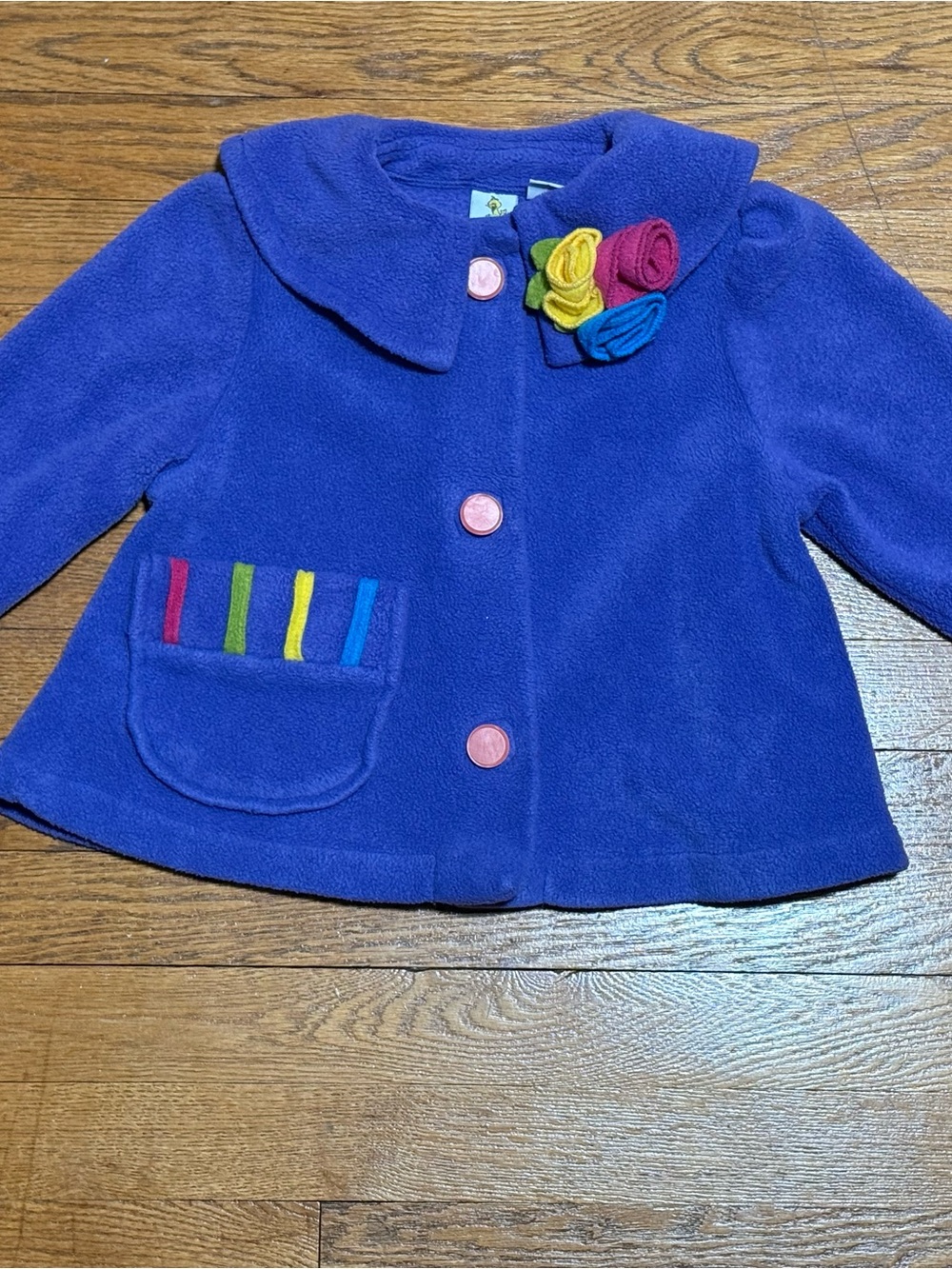 Adorable Vintage 90’s Sesame Street Girls (3T) Purple Fleece Jacket with Flowers